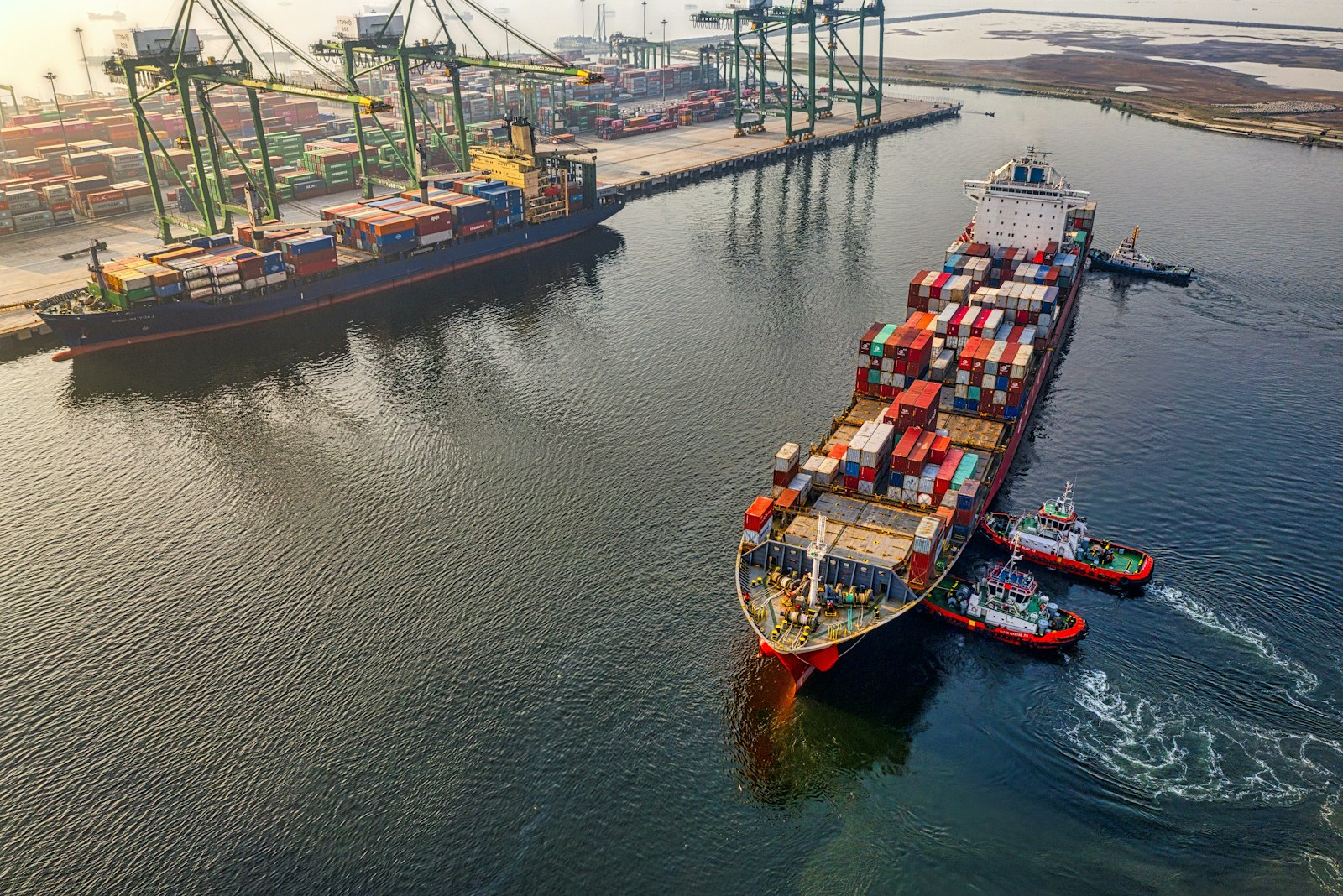 Container ship underway at sea